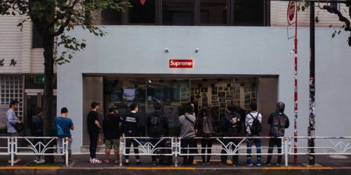 Supreme Store Line Up. Photo by Charles Deluvio